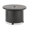 Fairmont Aged Bronze Aluminum with Collect Indigo Sling 5 Piece Swivel Chat Set + 36 in. D Carlisle Fire Pit