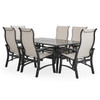 Fairmont Rustic Bronze Aluminum with Sling 7 Piece Dining Set + 70 x 40 in. Table