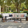 Fairmont Rustic Bronze Aluminum with Cushions 5 Piece Sectional + 48 x 26 in. Coffee Table