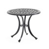 Tivoli Matte Black Cast Aluminum with Cushions 3 Piece Chaise Lounge Set + 22 in. D Side Table