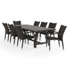Fairmont Espresso Wicker and Aluminum 9 Piece Dining Set + 100 x 40 in. Table