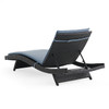 Terrace Outdoor Wicker Contour Chaise with Cushion