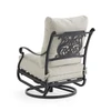 Naples Aged Bronze Cast Aluminum Estate Swivel Rocker with Cushions