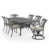 Naples Aged Bronze Cast Aluminum with Cushions 7 Piece Combo Dining Set + 84 x 42 in. Table