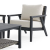 Nantucket Black Polymer and Wicker with Cushions 3 Piece Sofa Group + 42 x 24 in. Coffee Table