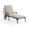 Naples Aged Bronze Cast Aluminum with Cushions 3 Piece Chaise Lounge Set + 22 in. D Table
