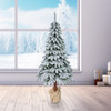 5.9 ft. Tora Snowy Pine Burlap Christmas Tree