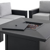 Montauk Polymer with Cushions 6 Piece Modular Sofa Group + 42 in. Sq. LP Gas Fire Pit