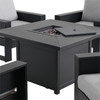 Montauk Polymer with Cushions 5 Piece Chat Set + 42 in. Sq. LP Gas Fire Pit