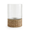 Woven Hurricane Glass Candle Holder, Large - 12.5 in
