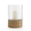 Woven Hurricane Glass Candle Holder, Large - 12.5 in