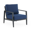 Portofino Husk Midnight Aluminum with Cushions 3 Piece Sofa Group + 42 in. Sq. Fire Pit Table