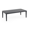 Portofino Husk Midnight Aluminum with Cushions 4 Piece Sofa Group + 48 x 26 in. Coffee Table
