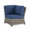 Sonoma Husk Outdoor Wicker with Cushions 5 Piece Sectional Group + 32 in. Sq. Coffee Table