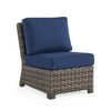 Sonoma Husk Outdoor Wicker with Cushions 5 Piece Sectional Group + 32 in. Sq. Coffee Table