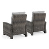 Rio Silver Oak Wicker with Cozy Ash Cushions 2 Piece Outdoor Recliner Set