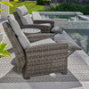 Rio Silver Oak Outdoor Wicker with Cozy Ash Cushions 3 Piece Recliner Set + 20 in. D End Table