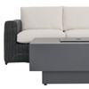 Laguna 4-Piece Outdoor Wicker Sofa Set with Cushions and Rectangular Aluminum Fire Pit Table, 63 in. x 31 in.