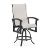 Fairmont Rustic Bronze Aluminum with Site Linen Sling Swivel Gathering Height Chair