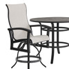Fairmont Rustic Bronze Aluminum with Site Linen Sling 5 Piece Gathering Height Set + 48 in. D Table