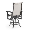 Fairmont Rustic Bronze Aluminum with Site Linen Sling 5 Piece Gathering Height Set + 48 in. D Table