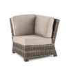Sonoma Husk Outdoor Wicker 4-Piece Sectional with Cushions and 54 in. Diameter Gas Fire Pit Table