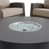 Sonoma Husk Outdoor Wicker 5-Piece Swivel Chat Set with Cushions and 54 in. Diameter Gas Fire Pit Table