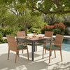 Sonoma Natural Outdoor Wicker 5-Piece Dining Set with Cushions and 40 in. Square Table