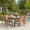 Sonoma Natural Outdoor Wicker 9-Piece Dining Set with Cushions and 59 in. Square Table
