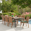 Sonoma Natural Outdoor Wicker 9-Piece Dining Set with Cushions and 84 x 40 in. Table