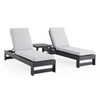 Montauk Polymer with Cushions 3 Piece Chaise Lounge Set + 23 in. Sq. End Table