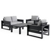 Montauk Polymer with Cushions 5 Piece Modular Loveseat Group + 48 x 32 in. Coffee Table
