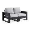 Montauk Polymer with Cushions 5 Piece Modular Loveseat Group + 48 x 32 in. Coffee Table