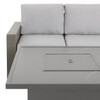 Montauk Slate Grey Polymer with Cushions 6 Piece Modular Sofa Group + 42 in. Sq. Fire Pit Table
