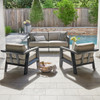 St. Lucia Midnight Aluminum with Cushions 3 Piece Sofa Set with Club Chairs