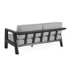 St. Lucia Midnight Aluminum with Cushions 3 Piece Sofa Set with Club Chairs