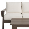 Savannah Mocha Polymer with Cushions 4 Piece Swivel Sofa Group + 48 x 32 in. Coffee Table
