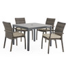 Sonoma Outdoor Wicker with Cushions 5 Piece Dining Set + 40 in. Sq. Table