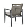 Portofino Husk Midnight Aluminum with Cushions 5 Piece Dining Set + 43 in. Sq. Table