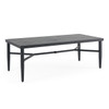 Portofino Husk Midnight Aluminum with Cushions 7 Piece Combo Arm Dining Set + 84 X 40 in. Rect. Dining Table