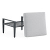 Portofino Husk Midnight Aluminum with Cushion Ottoman
