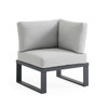 Pasadena Midnight Aluminum 4-Piece Sectional includes 44 x 28 in. Fire Pit Table