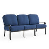 Roma Black Gold Cast Aluminum with Cushions 4 Piece Swivel Sofa Group + 42 x 21 in. Coffee Table