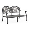 Roma Black Gold Cast Aluminum with Cushions Loveseat