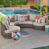 San Lucas Outdoor Wicker with Cushions 4 Piece Cuddle Beds Contour Sectional Group