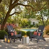 Newport 3-Piece Polymer Adirondack Chat Set with 16 in. Smokeless Fire Pit