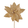 In-Store Only - 24 Inch Gold Beaded Sequin Poinsettia Pick