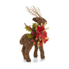 In-Store Only - 22 Inch Red Poinsettia Banaba Standing Deer