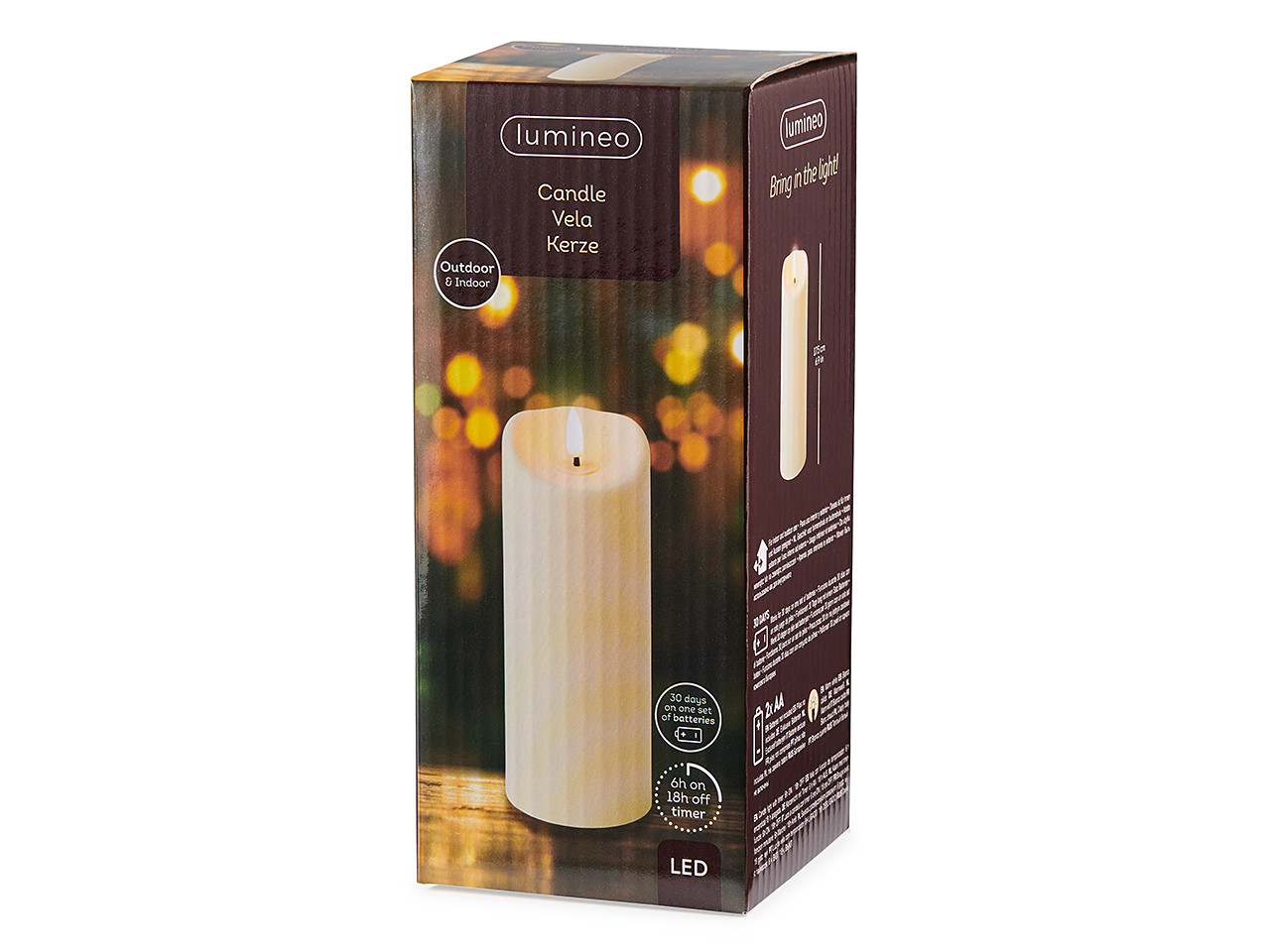 3 x 6.9 In. Ivory Warm White LED Outdoor Table Pillar Candle