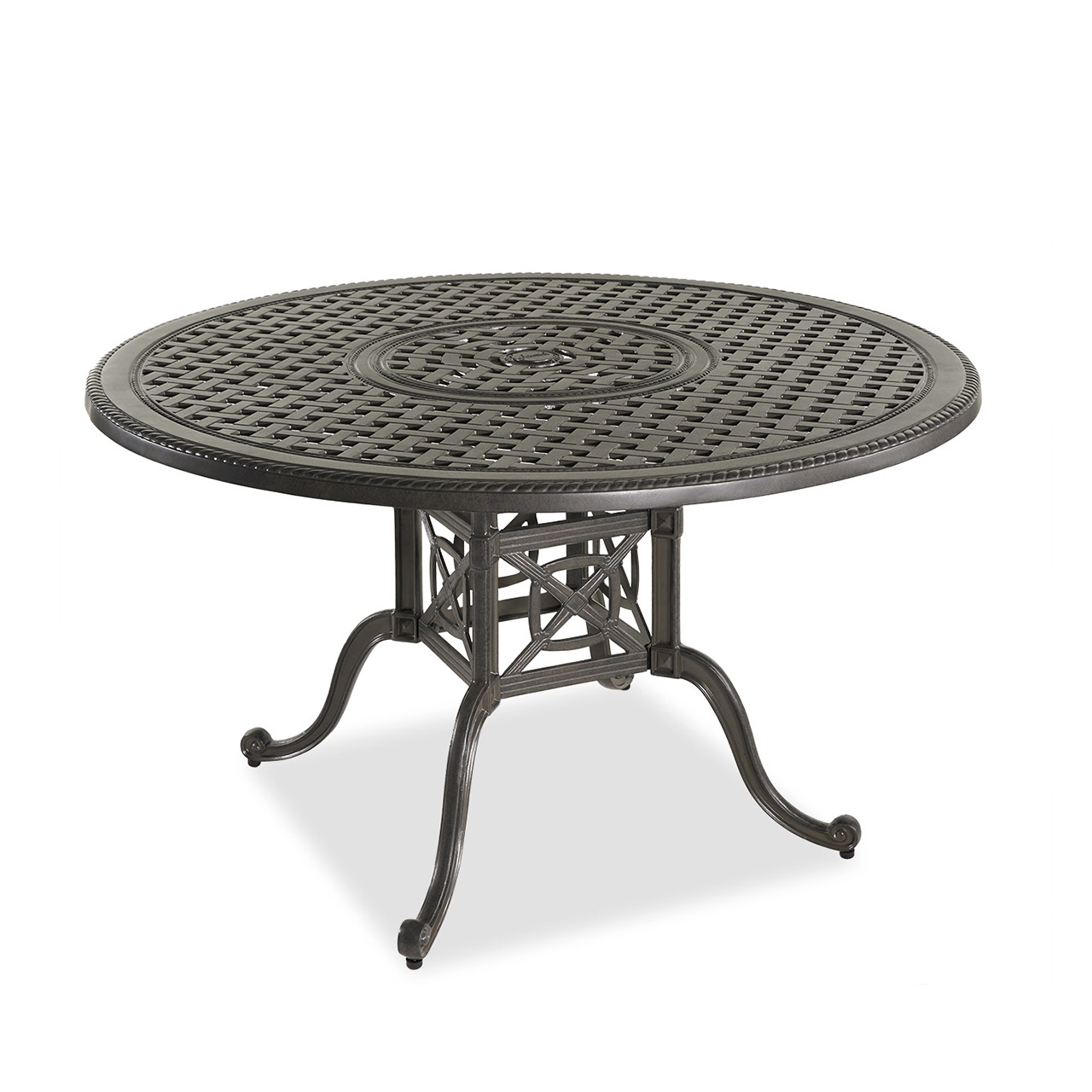 Florence Midnight Gold Cast Aluminum 54 in. D Dining Table